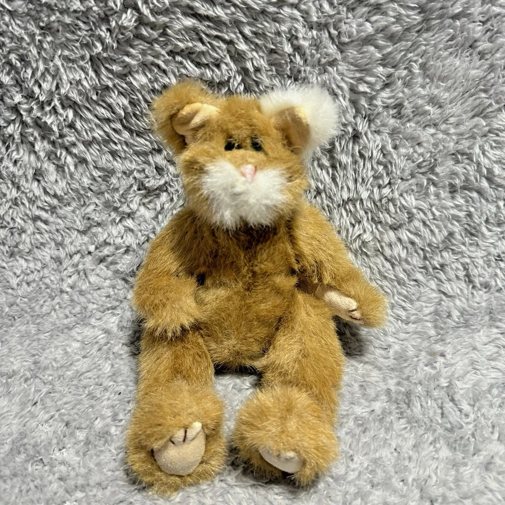 Ty Attic Treasures Pouncer Cat Plush Brown Furry Kitty 8